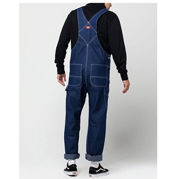 NWT Dickies Men's Stonewashed Denim Bib Overalls Indigo Size 42x30 $80 CC058 - Picture 2 of 3